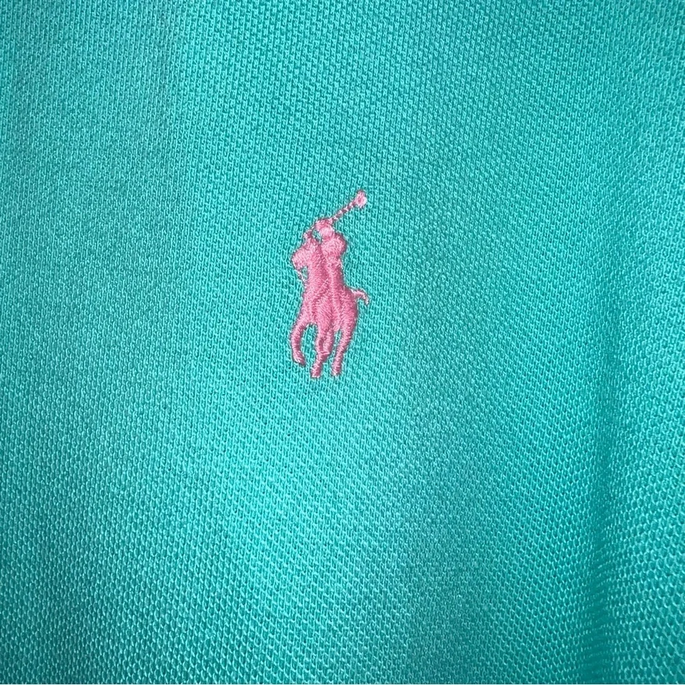 Polo Ralph Lauren Teal Green Pink Pony Preppy Classic Fit Polo Shirt Size XL